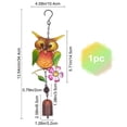 thumbnail image 2 of 1box 1pc Spray Painted Iron Wind Chimes Small Wind Bells Handmade Glass Pendants Owl Colorful 328mm, 2 of 7