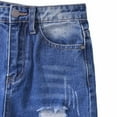 thumbnail image 6 of Boy's Skinny Fit Ripped Distressed Fashion Denim Jeans Pants (Dark Blue 9-10 Years), 6 of 8