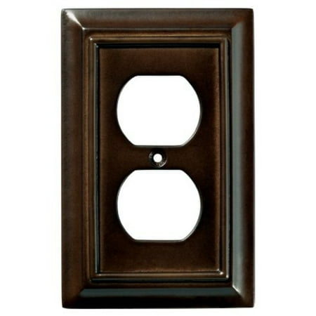 Brainerd 126340 Wood Architectural Single Duplex Outlet Wall Plate / Switch Plate / Cover, Espresso