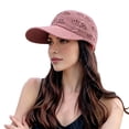 thumbnail image 4 of LEKODE Womens Hollow Crochet Lace Baseball Sun Cap, Lightweight Breathable Woven Curved Brim Hat, Adjustable UV Protection Cap for Beach Vacation Travel Daily Use Pink M, 4 of 4
