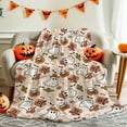 thumbnail image 4 of Funny cartoon Halloween cowboy ghost print flannel plush blanket, multi-functional and comfortable home decoration for all seasons, 4 of 6