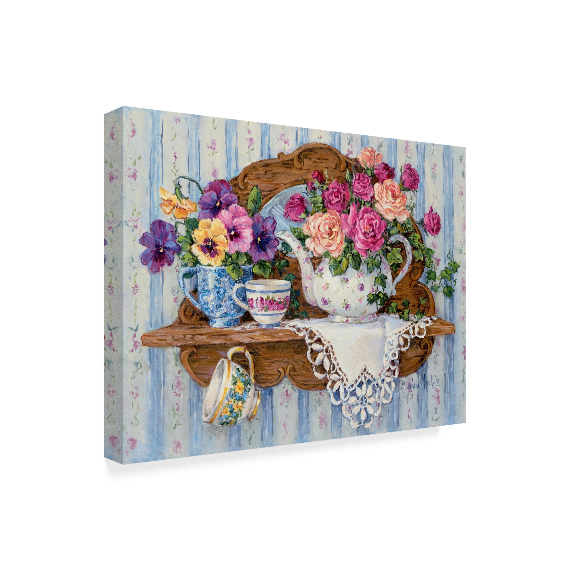 Trademark Fine Art ' Pansies and Lace' Canvas Art by Barbara Mock