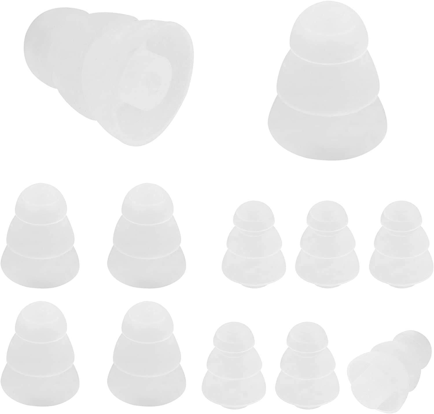 Triple Flange Replacement Eartips, Soft NoiseIsolation Silicone Ear