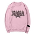 thumbnail image 3 of yoeyez Mama Sweatshirt for Women Leopard Mama Bow Crewneck Moms Outfit Long Sleeve Lightweight Pullover Tops Gifts for Mothers Day, 3 of 6
