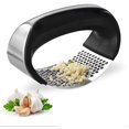 thumbnail image 1 of Garlic Press Stainless Steel Garlic Cutter Garlic Press Rocking Crusher with Garlic Peeler and Cleaning Brush, 1 of 5