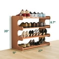 thumbnail image 4 of MEHOOM 4 Tier Bamboo Shoe Rack Organizer for Closet, Entryway, Dorm, Garage, Sturdy Shoe Storage Shelf, 28"x11"x20" (Natural), 4 of 13
