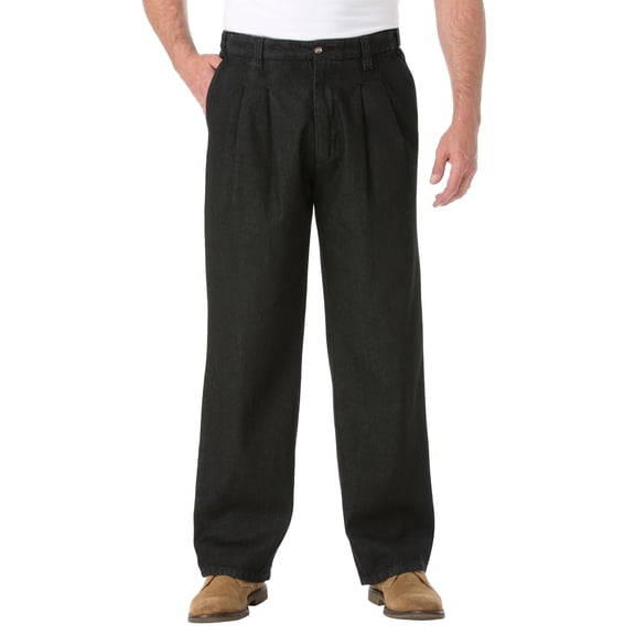 KingSize Men's Big & Tall Relaxed Fit Comfort Waist Pleat-Front Expandable Jeans