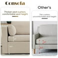 thumbnail image 4 of Modular Sectional Sofa, Modern Oversized 2 Seat Loveseat Sofa Couch, Comfty Fabric Love Seat with 2 Pillows and Deep Seat, 2 Seat Modular Sofa for Living Room Apartment Office (Beige, 2 Seats), 4 of 6