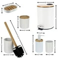 thumbnail image 5 of White Bathroom Accessories with Natural Accents, Modern 6-piece Set, 5 of 7