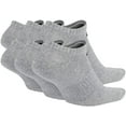 thumbnail image 2 of NIKE 6 Pack Gray Cotton Solid Logo Impact Absorption No-Show Easy Care Arch Support Moisture Wicking Training Casual Socks 8-12, 2 of 2