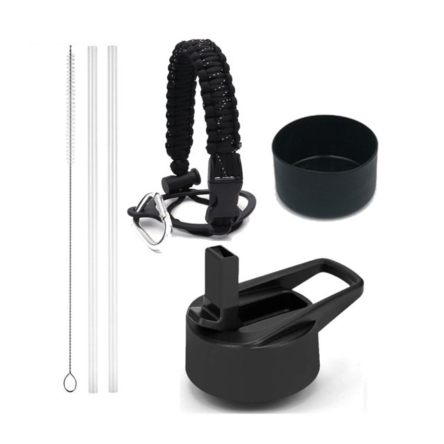 Janrevotw Water Bottle Straw Cap Cup Rope Silicone Set Pp Plastic Cap Large Mouth Space Pot Nozzle Cap