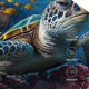thumbnail image 3 of Balery Ocean Coral Turtle Gorra de béisbol de tamaño ajustable para correr, entrenar y actividades al aire libre. Gorra de papá para todas las estaciones., 3 of 6