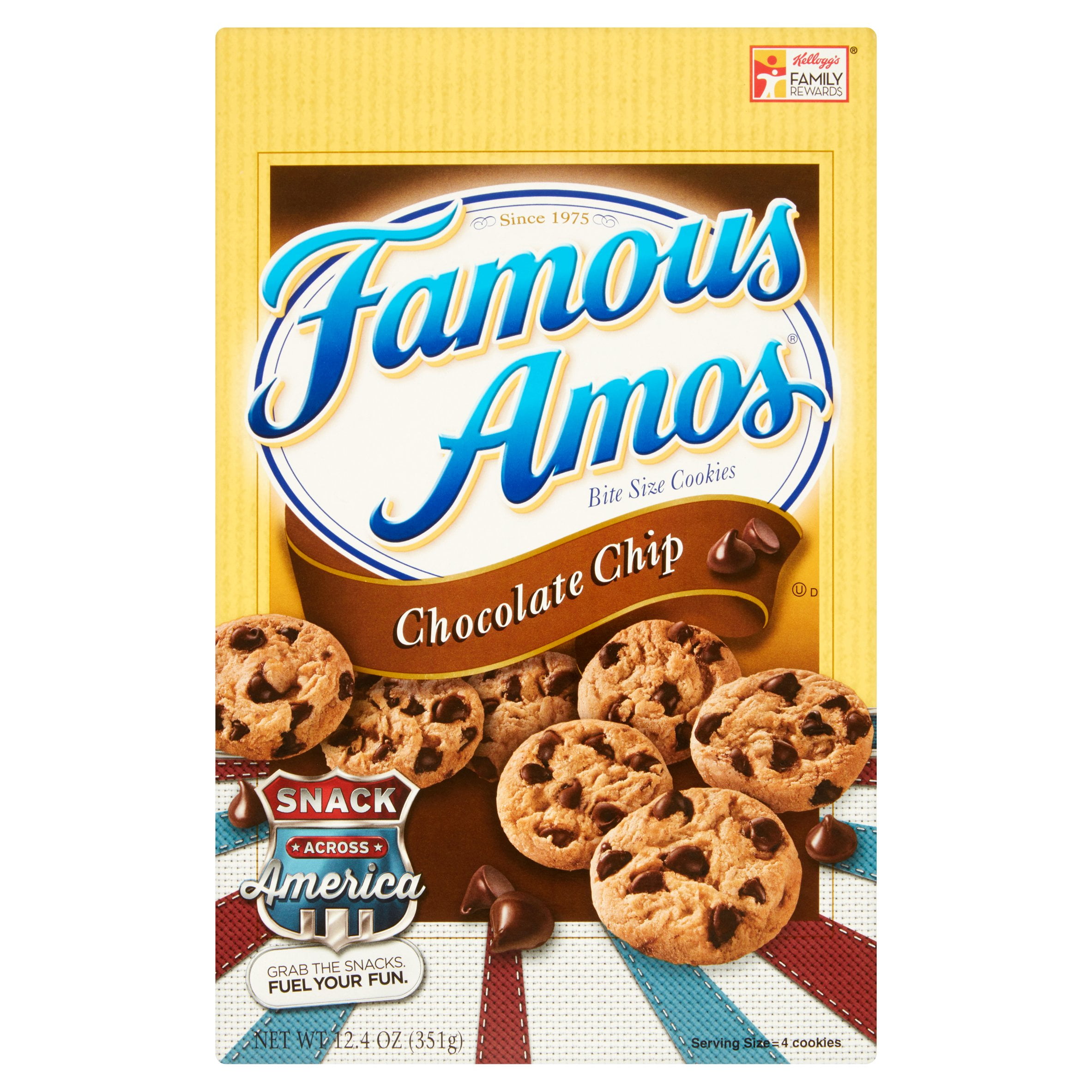 Famous Amos Chocolate Chip Bite Size Cookies 1.2 oz, 12 Ct Pouches