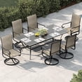 thumbnail image 2 of Patio Swivel Chair Set of 2 – All-Weather Outdoor Dining Chairs with High Back, Rocker-Swivel Combo, Brown for Backyard, Deck, Poolside, 2 of 6