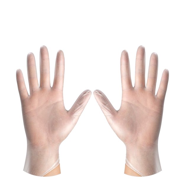 Guantes de PVC grandes sin polvo desechables no médicos 100 piezas / caja Abanopi Transparente