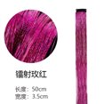 thumbnail image 1 of Nvzi 8 piezas/set Extensiones de cabello con purpurina y brillo con clip - Extensiones de cabello brillantes y coloridas para fiestas - Mechas de cabello multicolor con brillo, color rosa, 1 of 3