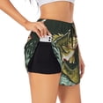 thumbnail image 1 of Balery Largemouth Bass jumps out of water Pantalones cortos deportivos para mujer con forro y dos bolsillos, elásticos, para entrenamiento, gimnasio, yoga-Small, 1 of 7