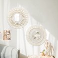 thumbnail image 4 of Espejo de pared de 2 piezas, espejo con flecos de macramé bohemio con colgante de cuentas de madera, espejo artístico de pared redondo para dormitorio y pasillo JM, 4 of 5