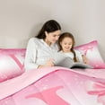 thumbnail image 5 of Feelyou Princess Monogrammed V Twin Comforter Sets, Kids Bow Letter Bedding Set, 2 Pieces, 5 of 8