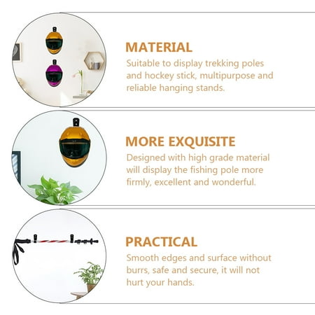 Yuangui Wall Fishing Rod Pole Storage Organizer Hanger Hook Rack Holdertrekking Poles Hockey Stick Ski Vertical Horizontal Fish