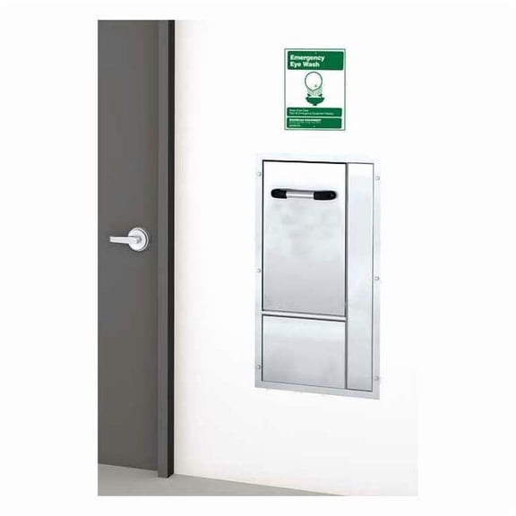 Plumbed Eyewash, Wall Mount, Plumbed, 33 in H., 17 3/4 in W