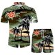 thumbnail image 5 of Traje de camisa informal de dos piezas con pantalones cortos de manga corta para hombre Pompotops  oipoqjl35621, 5 of 8