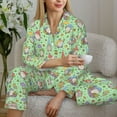 thumbnail image 6 of Lsque Spring Gnomes Pattern Long Sleeve Pajama Set for Women - Soft 2-Piece Sleepwear and Loungewear Set with Pockets, Comfy Nightwear-Small, 6 of 7