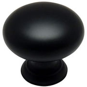 25 Pack - Cosmas 4950FB Flat Black Cabinet Hardware Round Mushroom Knob - 1-1/4" Diameter