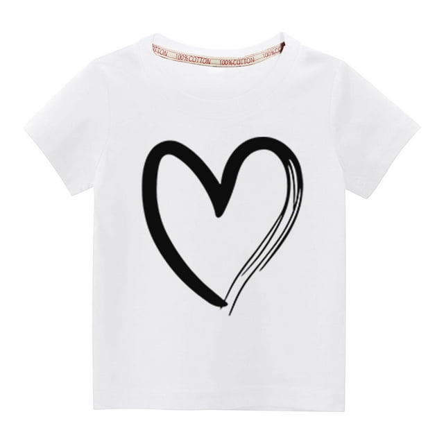 Liquidation d'Été T-Shirts à Manches Courtes pour Filles T-Shirt Imprimé à Col Rond Haut Enfants