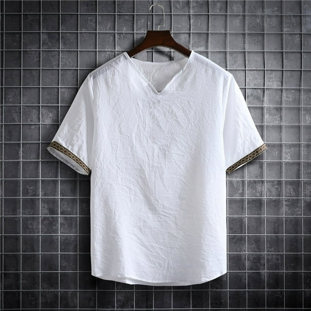 pstuiky camisetas de hombre, Camisa informal de manga corta con cuello en V para hombre, cómoda y a la moda. camisetas de hombre xxxl