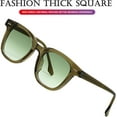 thumbnail image 4 of Lunettes de Soleil Carrées pour Femmes Hommes Mode Soleil, Monture TR90 Lunettes de Soleil Tendance Rétro, Vert Olive/vert, 4 of 5