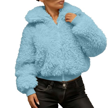 TIANZEN Soft Jacket Winter Warm Outerwear Cozy Full Zip Casual Pockets Lightweight Windproof Comfort Fit For Daily Use And Jacket Tops Zipper Sweatshirt No Hood Leather Vest Jacket Women
