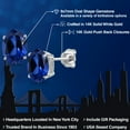 thumbnail image 2 of Gem Stone King 14K White Gold Blue Created Sapphire Double Notch Stud Earrings for Women Men | 4.60 Cttw | Gemstone September Birthstone | Oval 9X7MM, 2 of 6