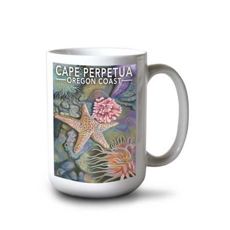 

15 fl oz Ceramic Mug Cape Perpetua Tidepools Oregon Coast Dishwasher & Microwave Safe