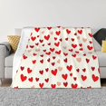 thumbnail image 4 of Horizontal Flannel Blanket Is Light Warm Soft Anti-Pilling Anti-Wrinkle Anti-Allergy And No Hair Loss For Bed And Sofa Camping Travel Red Heart Symbol, 4 of 8