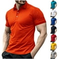 thumbnail image 2 of Fengactive Mens Knit Shirts Casual Short Sleeve Button Down Shirt Classic Slim Fit Solid Color Shirts, 2 of 6