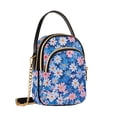 thumbnail image 7 of FORMRS Crossbody Bag for Women Quilted Travel Shoulder Cell Phone Purse with Chain Strap Handbag, Blue Daisy, 7 of 7