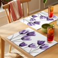 thumbnail image 4 of Purple Tulip Placemats Set of 4, Minimalist Modern Flowers Art Non-Slip Place Mats Washable Table Mats for Kitchen Dining Table Decorations Indoor/Outdoor, 4 of 9