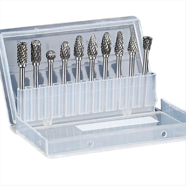 10 Fresas de Acero de Tungsteno con Vástago de 3 mm, Fresas de Corte de Diamante, Herramientas Rotativas de Rectificado Eléctrico.