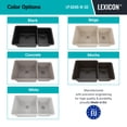 thumbnail image 4 of 32" x 19" Quartz Kitchen Sink, 60/40 Double Bowl Sink, Drop-in Sink, Undermount Sink, Granite Kitchen Sink, Galaxy White Kitchen Sink by Lexicon Platinum LP-6040-W-SO, 4 of 7
