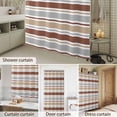 thumbnail image 6 of Shower Curtain Brown Stripes Bathroom Curtains with Hooks, Waterproof Fabric Grey Khaki Classic Striped Bath Shower Curtains Set for Bathroom Bathtubs Decor 36x72 Inch, 6 of 9