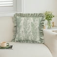 thumbnail image 5 of JoyMoreHome Velvet Ruffle Throw Pillow Covers, Decorative Pillowcases 18x18 Inch Solid Color Cushion Cover for Living Room Sofa Bed Couch, 5 of 6