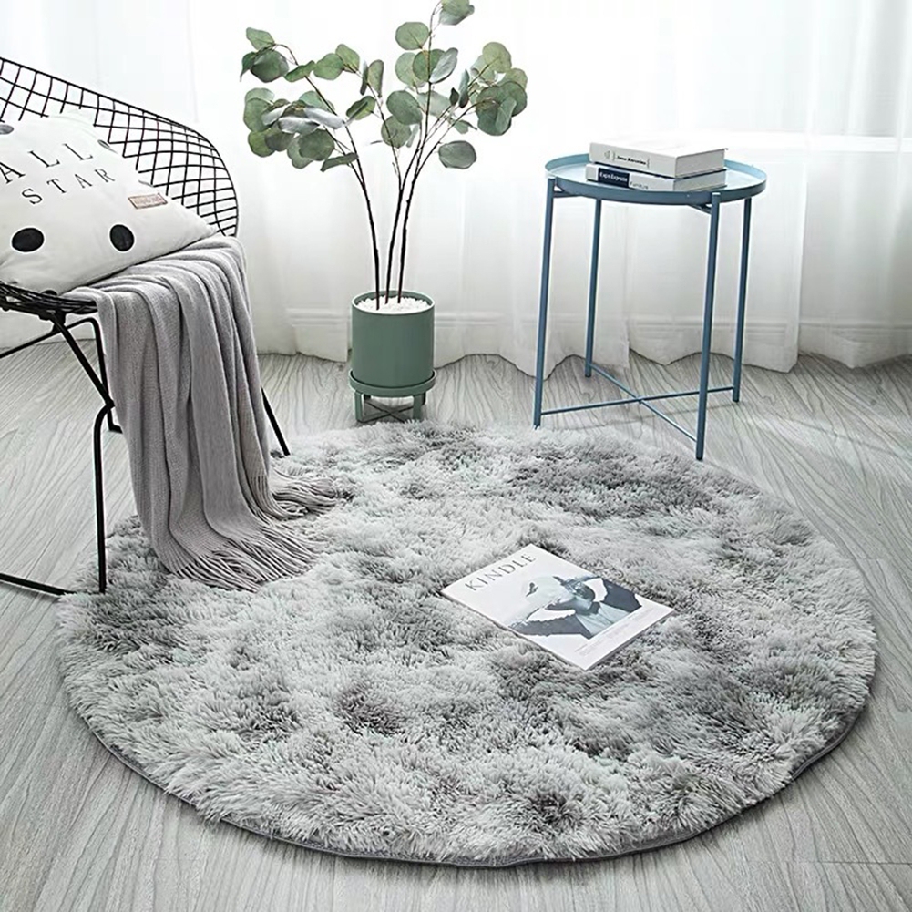 Colorful Rainbow Fluffy Shag Round Area Rug for Bedroom,Fluffy Circular