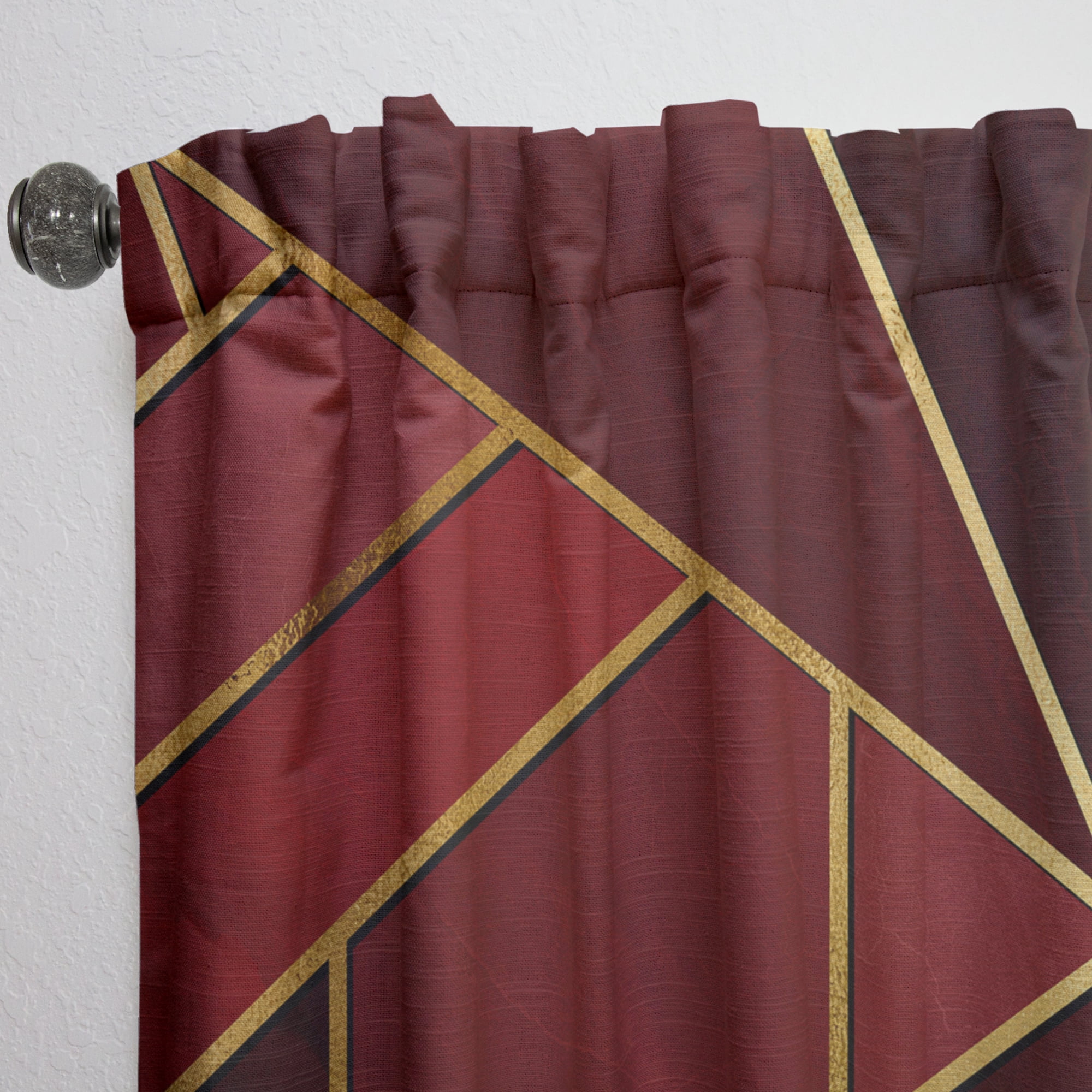 Designart 'Honeycomb Capital Gold XII' Modern & Contemporary Curtain Panel