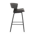 thumbnail image 6 of Jagger Modern 26" Black Wood and Gray Faux Leather Counter Height Barstool, 6 of 7