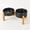 Dark Blue, variant on JoyPetto Elevated Slow Feeder & Water Bowl Set, Adjustable Bamboo Stand for Small Dogs & Cats, Ceramic Raised Bowls 27 oz, Dishwasher Safe, Dark Blue