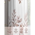 thumbnail image 6 of Brown Red Eucalyptus Leaves Sheer Curtains 63 Inch Length 2 Panels Set Window Treatments, Watercolor Spring Summer Botanical Rod Pocket Semi Curtains for Living Room/Bedroom/Kitchen, 104"W x 63"L, 6 of 7