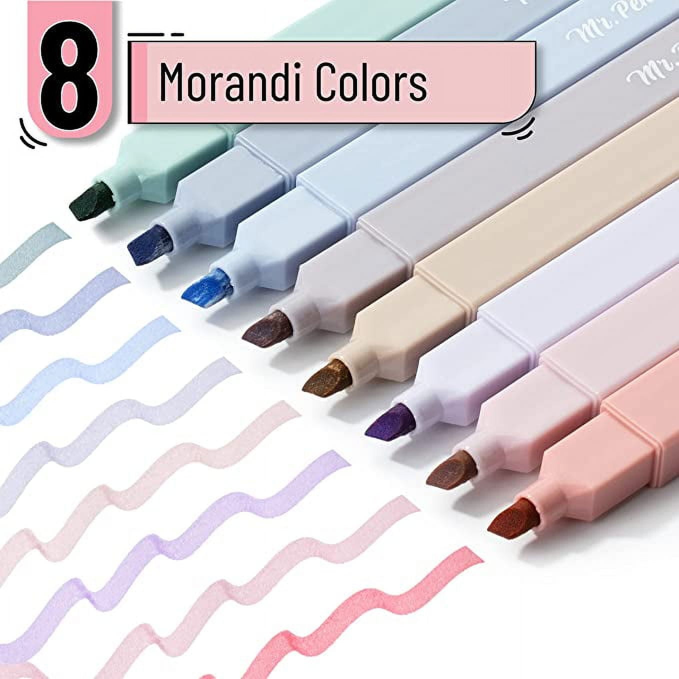 90 Pack Morandi Highlighters - 6 Colors Chisel Tip No Bleed Through Markers