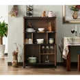thumbnail image 6 of Furniture of America Tusca Rustic Wood Multi-Storage Sideboard Buffet, Distressed Walnut, 6 of 7