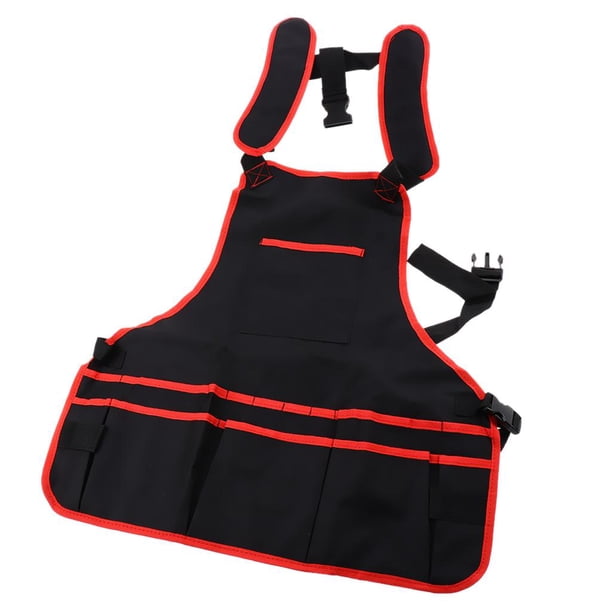 Delantal funciones de Trabajo de Tela Oxford Bolsillo Accesorios de ejercicio Acuáticos Acampada Negro + rojo